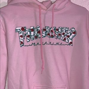 Cute light pink Thrasher hoodie!